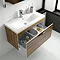 Hudson Reed Memoir 800mm 1 Drawer Wall Mounted Basin & Cabinet - Gloss Walnut - 2 Basin Options Stan