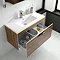 Hudson Reed Memoir 800mm 1 Drawer Wall Mounted Basin & Cabinet - Gloss Walnut - 2 Basin Options Feat