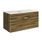 Hudson Reed Memoir 800mm 1 Drawer Wall Mounted Basin & Cabinet - Gloss Walnut - 2 Basin Options Larg