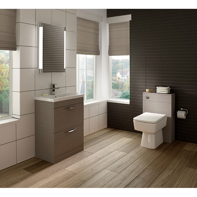 Hudson Reed Memoir 800mm 2 Drawer Floor Mounted Basin & Cabinet - Blonde Oak - 2 Basin Options Profi