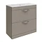 Hudson Reed Memoir 800mm 2 Drawer Floor Mounted Basin & Cabinet - Blonde Oak - 2 Basin Options Large