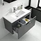 Hudson Reed Memoir 800mm 2 Drawer Floor Mounted Basin & Cabinet - Gloss Grey - 2 Basin Options Featu