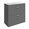 Hudson Reed Memoir 800mm 2 Drawer Floor Mounted Basin & Cabinet - Gloss Grey - 2 Basin Options Large