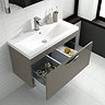Hudson Reed Memoir Compact 500mm 1 Drawer Wall Mounted Basin & Cabinet - Gloss Cashmere - FME040 Profile Large Image