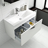 Hudson Reed Memoir Compact 500mm 1 Drawer Wall Mounted Basin & Cabinet - Gloss White - FME037 Profil