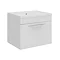 Hudson Reed Memoir Compact 500mm 1 Drawer Wall Mounted Basin & Cabinet - Gloss White - FME037 Large