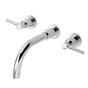 Hudson Reed Minimalist Lever Wall Mounted Basin Mixer - Chrome Large Image