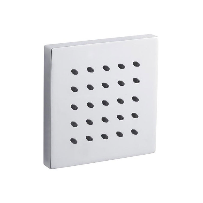 Hudson Reed - Motif Thermostatic Valve with Square Fixed Head and 4 Square Tile Body Jets In Bathroom Large Image
