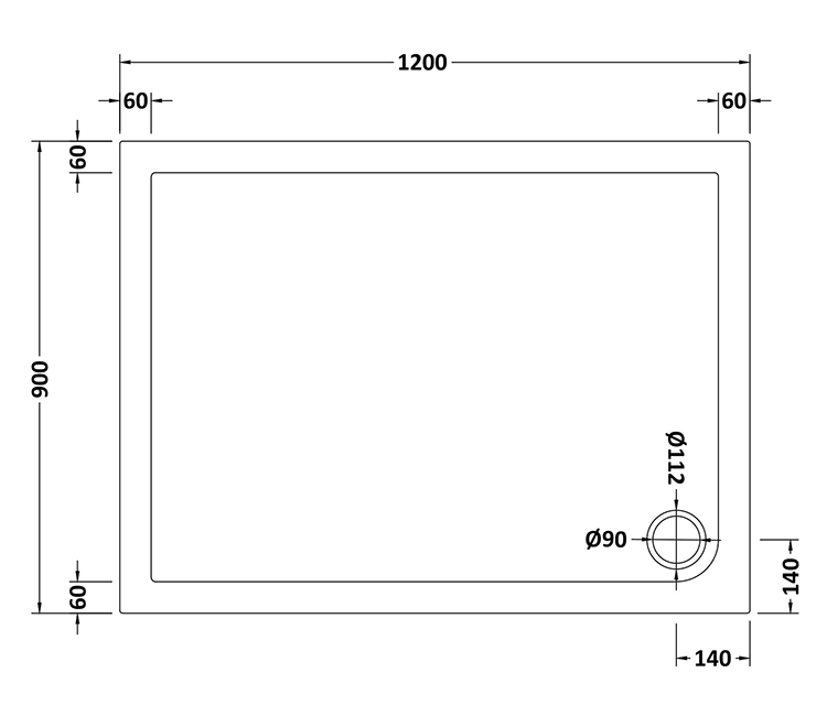 1200 x 900 x 45mm