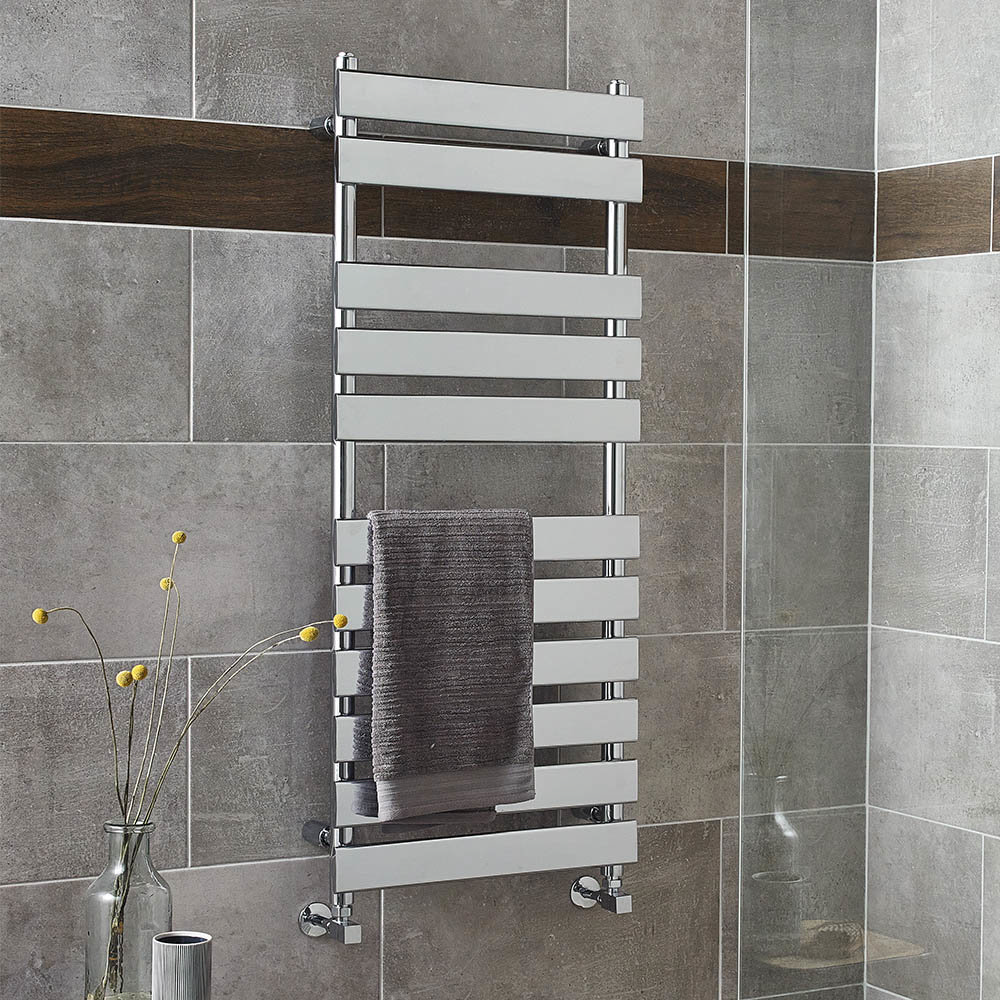 Hudson Reed Piazza 11 Bar Heated Towel Rail 1200 x 500mm - Chrome - HL396 Profile Large Image