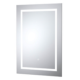 Hudson Reed Prisma 500mm Bluetooth LED Touch Sensor Mirror with Clock & Demister Pad - LQ091 Large I