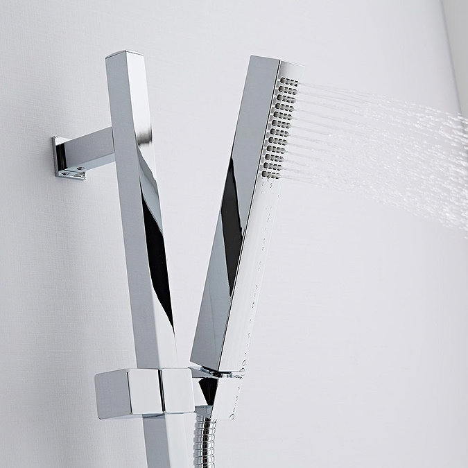 Hudson Reed Quadro Thermostatic Bar Valve with Kubix Slide Rail Kit - Chrome Profile Large Image