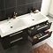 Hudson Reed Quartet Double Basin & Cabinet W1440 x D510mm - Black Wood - RF015 Profile Large Image