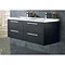 Hudson Reed Quartet Double Basin & Cabinet W1440 x D510mm - Black Wood - RF015 Large Image