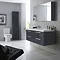 Hudson Reed - Quartet Double Basin Vanity Unit - High Gloss Grey (1440mm Wide) Feature Large Image