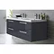 Hudson Reed - Quartet Double Basin Vanity Unit - High Gloss Grey (1440mm Wide) Large Image