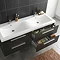 Hudson Reed Quartet Double Basin Vanity Unit - Gloss Black (1440mm Wide)  Profile Large Image