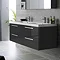 Hudson Reed Quartet Double Basin Vanity Unit - Gloss Black (1440mm Wide) Large Image