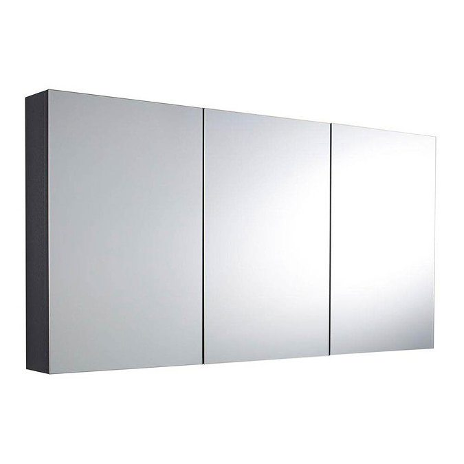 Hudson Reed Quartet Mirror Cabinet - High Gloss Graphite - LQ055
