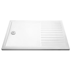 Hudson Reed - Rectangular 40mm ABS Capped Acrylic Walk-In Shower Tray with Drying Area Large Image