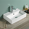 Hudson Reed Rectangular 495 x 350mm Wall Mounted / Countertop Basin Gloss White