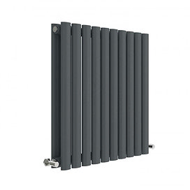 Hudson Reed Revive 600 x 586mm Horizontal Double Panel Radiator - Anthracite - HLA38D Large Image