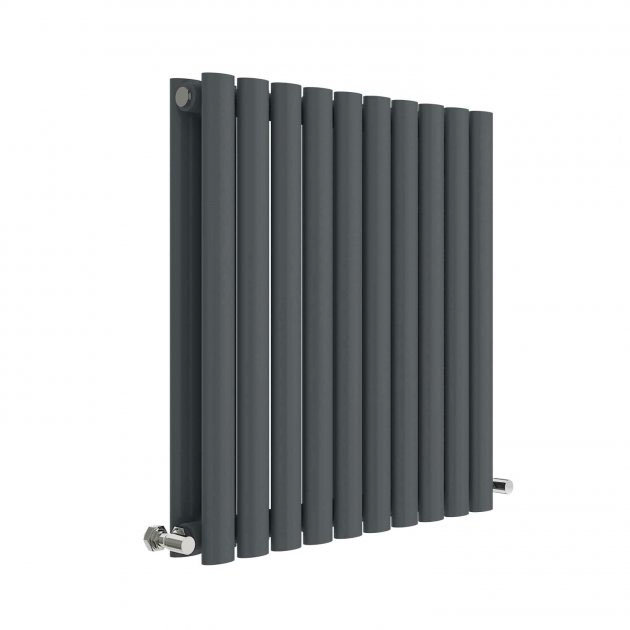 Hudson Reed Revive 600 x 586mm Horizontal Double Panel Radiator - Anthracite - HLA38D Large Image