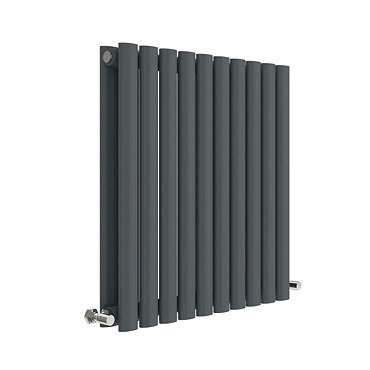 Hudson Reed Revive 600 x 586mm Horizontal Double Panel Radiator - Anthracite - HLA38D  Profile Large