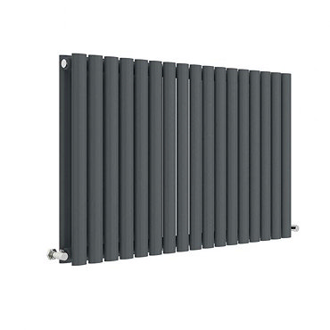 Hudson Reed Revive 600 x 992mm Horizontal Double Panel Radiator - Anthracite - HLA39D  Profile Large