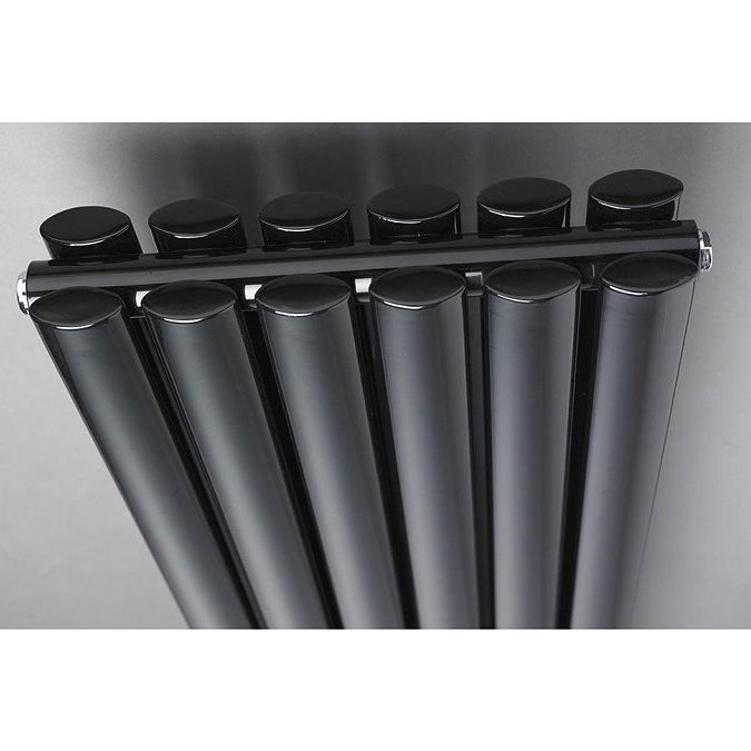 Hudson Reed Revive Double Panel Designer Radiator 1500 x 354mm - High Gloss Black Profile Large Imag