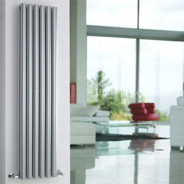 Hudson Reed Revive Double Panel Designer Radiator 1500 x 354mm - High Gloss Silver  Profile Large Im