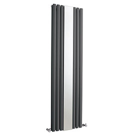 Hudson Reed Revive Double Panel Designer Radiator with Mirror - Anthracite - HLA79 Large Image