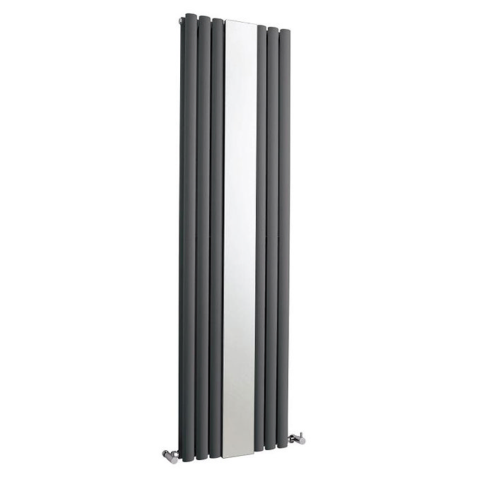 Hudson Reed Revive Double Panel Designer Radiator with Mirror - Anthracite - HLA79 Large Image