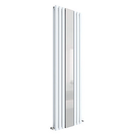 Hudson Reed Revive 1800 x 499mm Double Panel Designer Radiator with Mirror - Gloss White - HL331 Lar