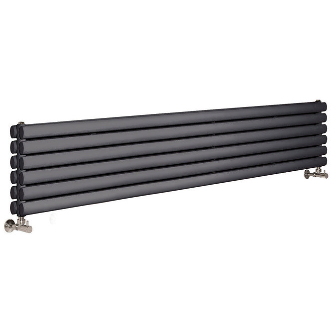 Hudson Reed Revive Horizontal Double Panel Radiator 1500 x 354mm - Anthracite Large Image