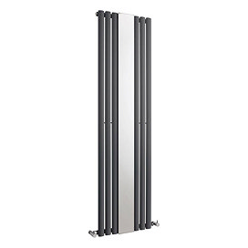 Hudson Reed Revive Single Panel Designer Radiator with Mirror - Anthracite - HLA78 Large Image