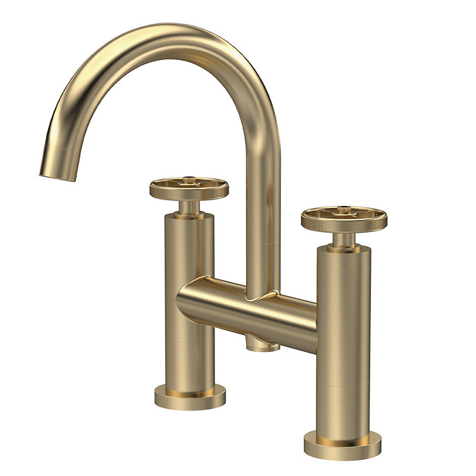 Hudson Reed Revolution Brushed Brass Industrial Bath Filler - TIW853 Large Image