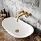 Hudson Reed Revolution Industrial 3TH Wall Mounted Basin Mixer - Brushed Brass - TIW817  Profile Large Image