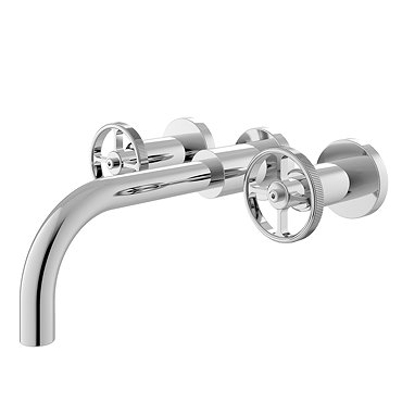Hudson Reed Revolution Industrial 3TH Wall Mounted Basin Mixer  Profile Large Image