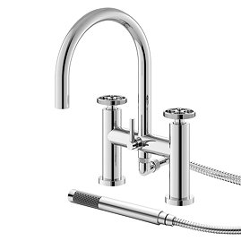 Hudson Reed Revolution Industrial Bath Shower Mixer + Shower Kit - TIW354 Large Image