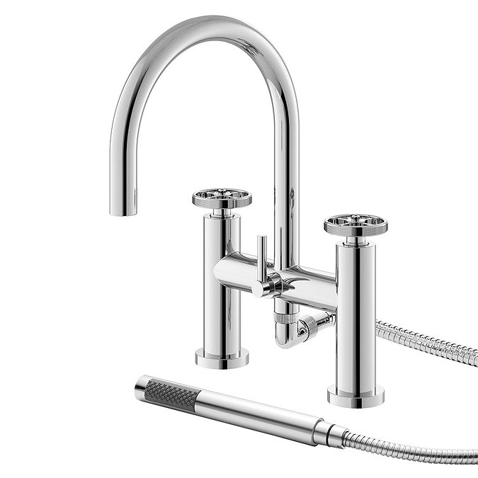 Hudson Reed Revolution Industrial Bath Shower Mixer + Shower Kit - TIW354 Large Image