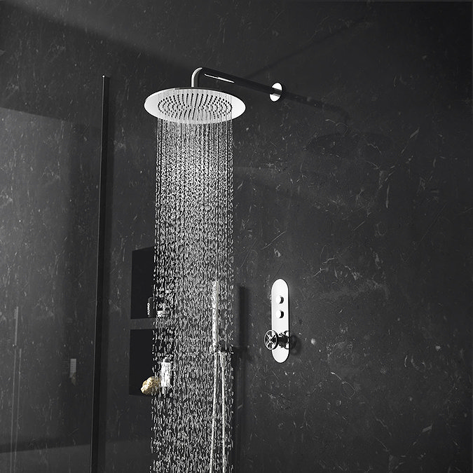 Hudson Reed Revolution Industrial Two Outlet Push-Button Shower Valve - CPB4311 Profile Large Image
