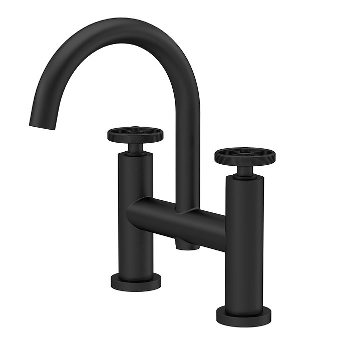 Hudson Reed Revolution Matt Black Industrial Bath Filler - TIW453 Large Image