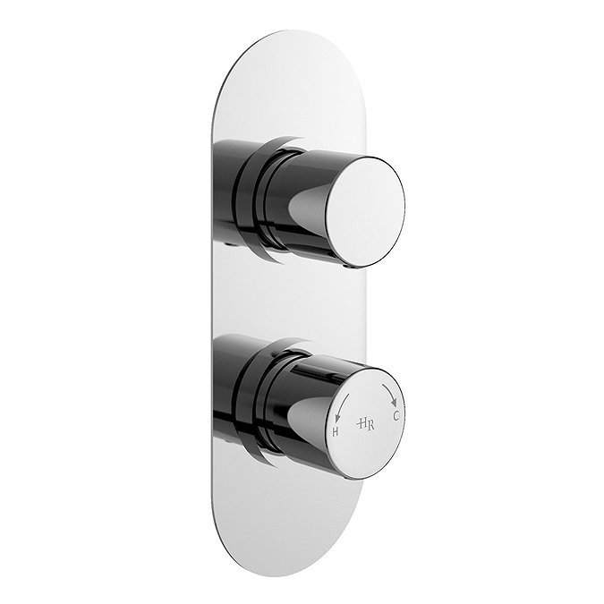 Hudson Reed Round Twin Concealed Thermostatic Shower Valve - RNDTW01 Large Image