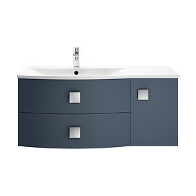 Hudson Reed Sarenna 1000mm Wall Hung Cabinet & Basin - Mineral Blue Large Image