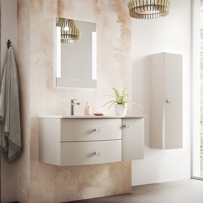 Hudson Reed Sarenna 1000mm Wall Hung Cabinet & Basin - Cashmere Standard Large Image