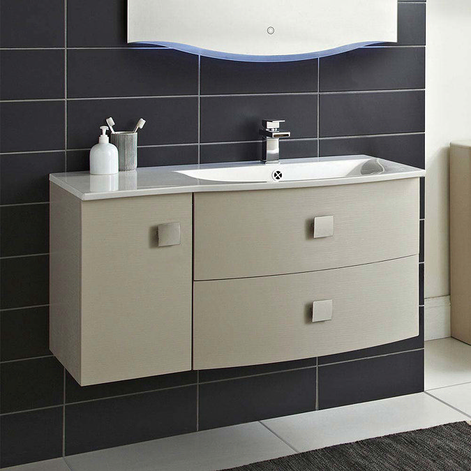 Hudson Reed Sarenna 1000mm Wall Hung Cabinet & Basin - Cashmere Feature Large Image