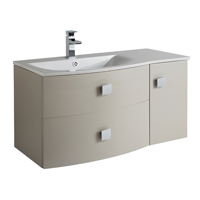 Hudson Reed Sarenna 1000mm Wall Hung Cabinet & Basin - Cashmere Large Image