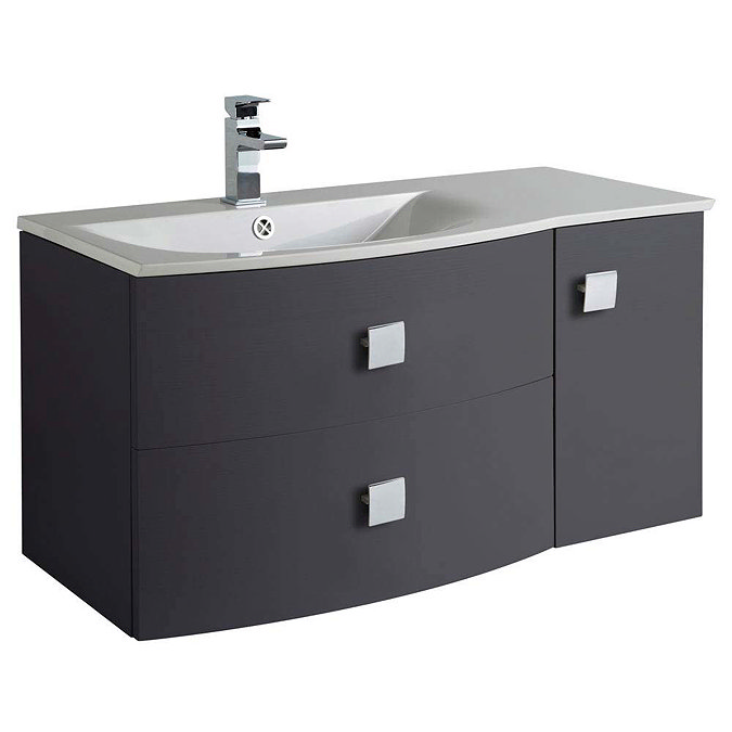 Hudson Reed Sarenna 1000mm Wall Hung Cabinet & Basin - Graphite Large Image