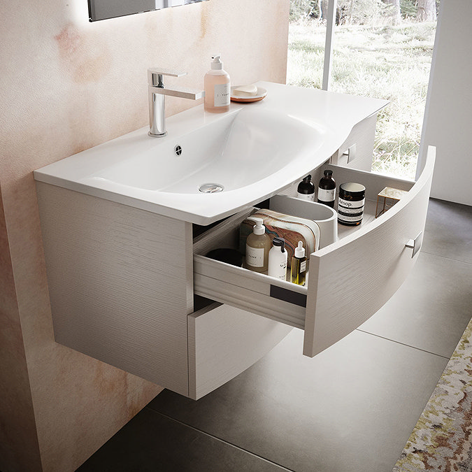 Hudson Reed Sarenna 1000mm Wall Hung Cabinet & Basin - White Standard Large Image